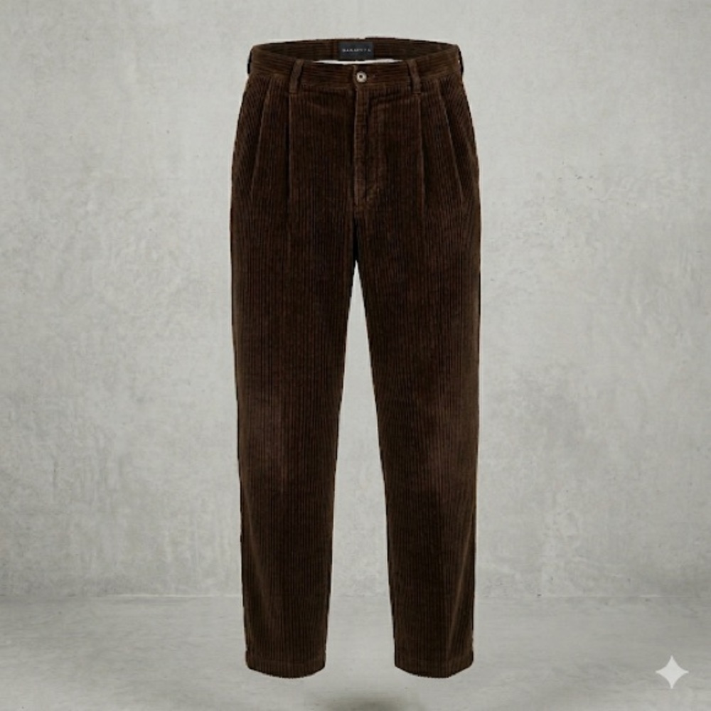 Vintage Baracuta Wide Wale Corduroy Pants 36x32 Brown Pleated Grandpa core 90s